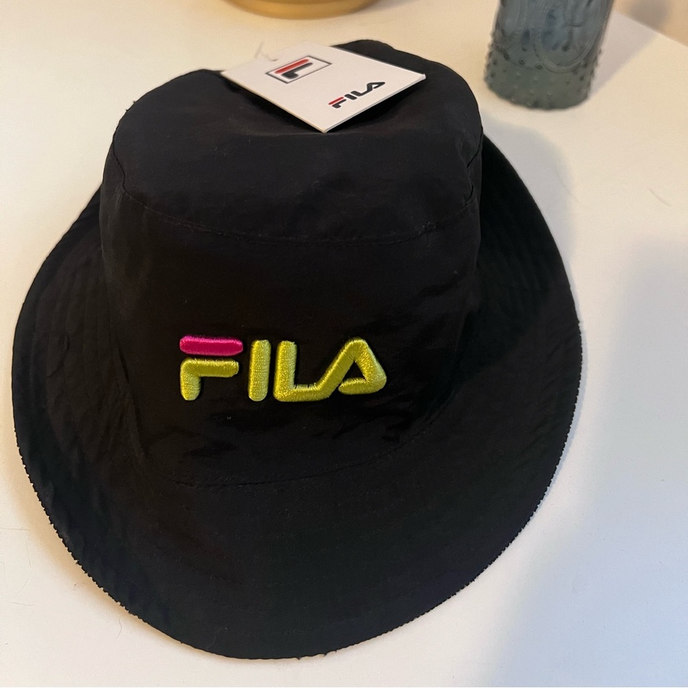Black Fila Bucket hat